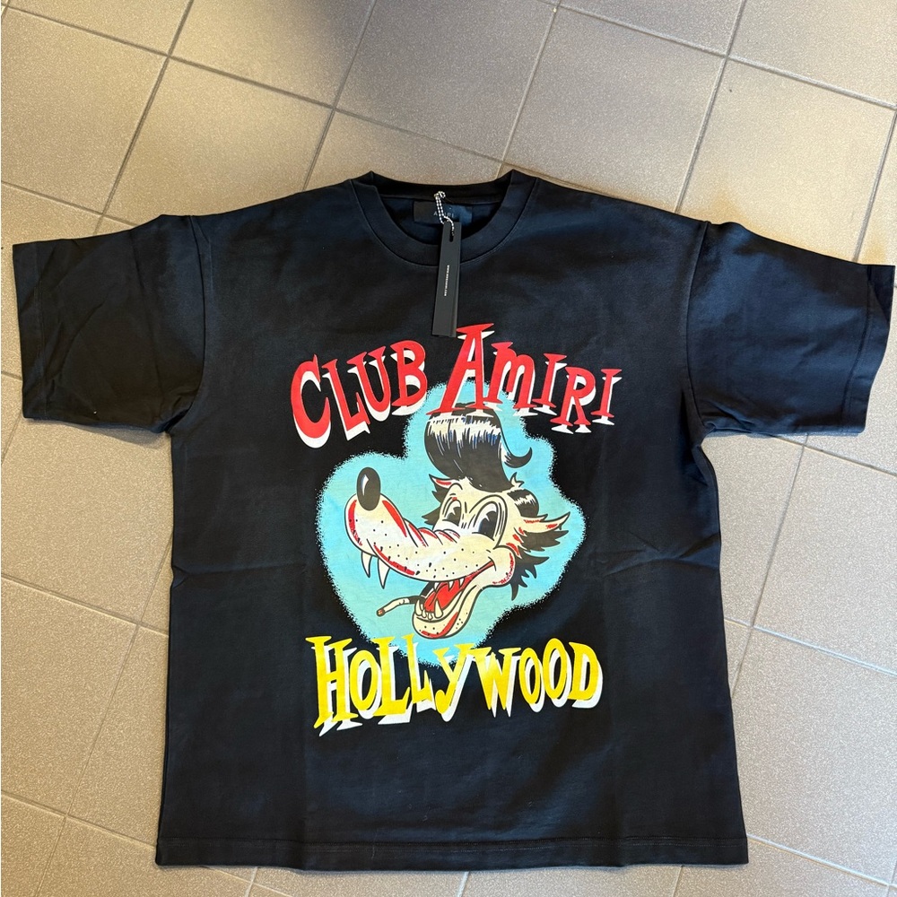 Amiri Black "Club Amiri Hollywood" Graphic Tee size M oversize fit heavy weight